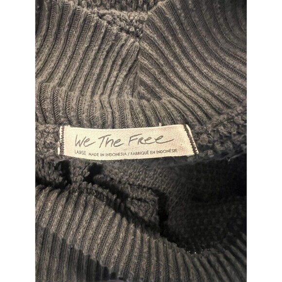 We The Free Sweater Grey Knit Women's Sz L Free People Long Sleeve Oversized - Picture 3 of 6